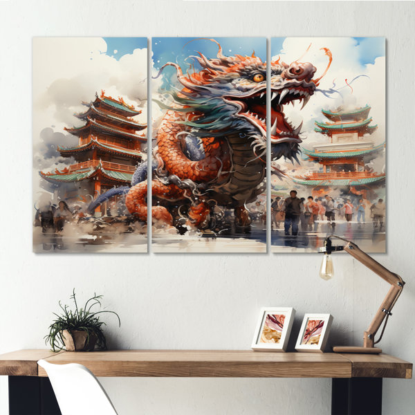 Red Barrel Studio® China Art Imperial Dragon I Chinese Metal Wall
